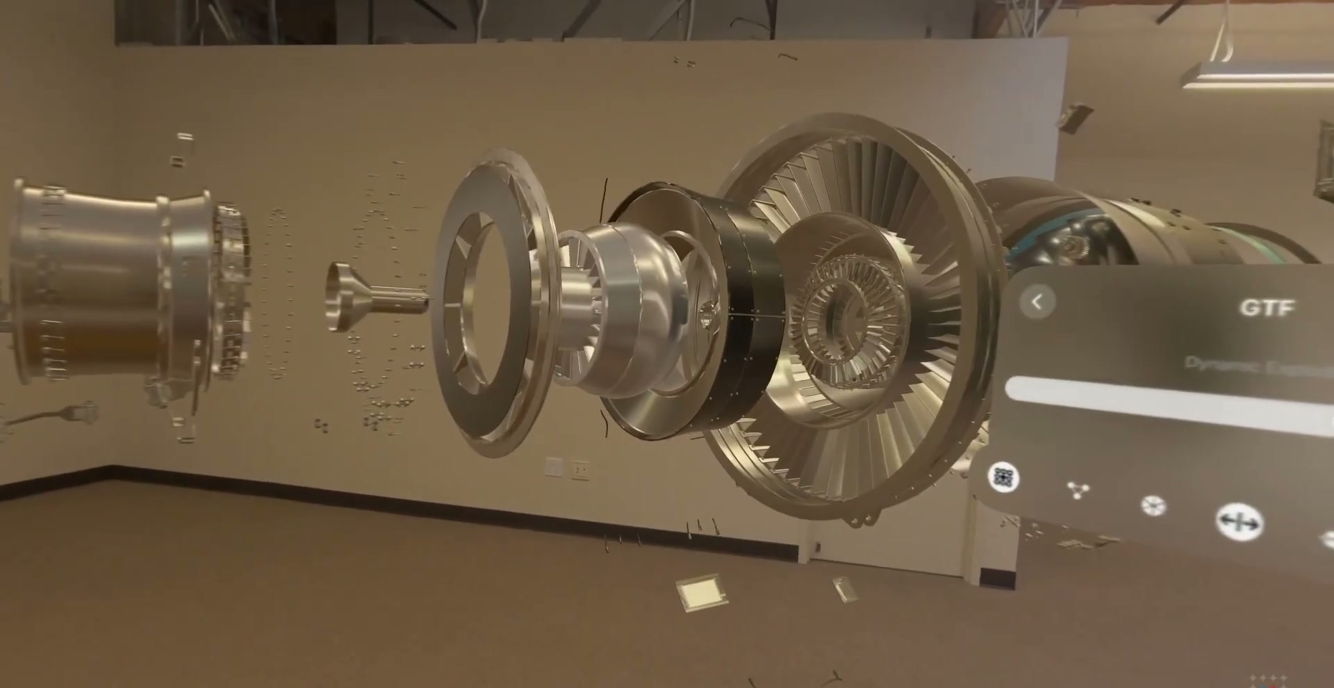 SPIDER dynamic explode view of the engine twin, every major assembly separated along the centerline